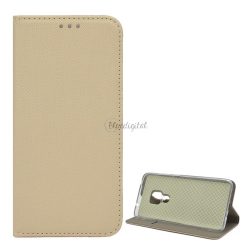   Tok álló, bőr hatású (FLIP, oldalra nyíló, asztali tartó funkció, rombusz minta) ARANY Huawei Mate 20