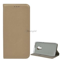   Tok álló, bőr hatású (FLIP, oldalra nyíló, asztali tartó funkció) ARANY Huawei Mate 20