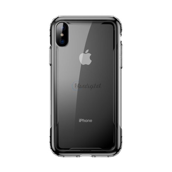 BASEUS műanyag telefonvédő (szilikon keret, közepesen ütésálló, légpárnás keret) FEKETE Apple iPhone XS Max 6.5