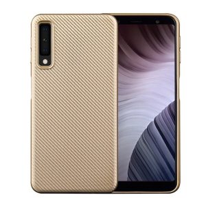 Szilikon telefonvédő (karbon minta) ARANY Samsung Galaxy A7 (2018) SM-A750F