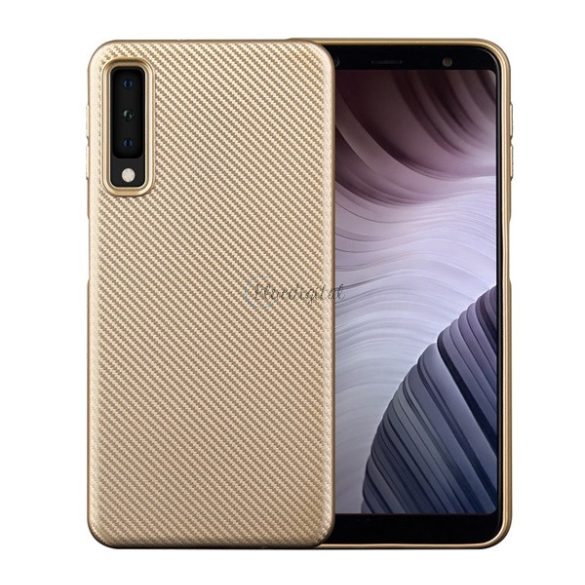 Szilikon telefonvédő (karbon minta) ARANY Samsung Galaxy A7 (2018) SM-A750F