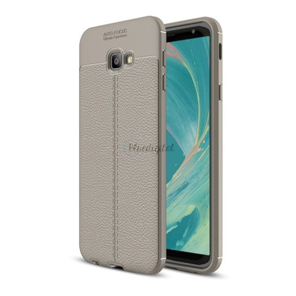 Szilikon telefonvédő (közepesen ütésálló, bőr hatású, varrás minta) SZÜRKE Samsung Galaxy J4 Plus (SM-J415F)