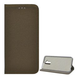   Tok álló, bőr hatású (FLIP, oldalra nyíló, asztali tartó funkció, rombusz minta) ARANYBARNA Huawei Mate 20 Lite