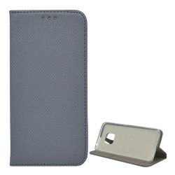   Tok álló, bőr hatású (FLIP, oldalra nyíló, asztali tartó funkció, rombusz minta) SZÜRKE Huawei Mate 20 Pro