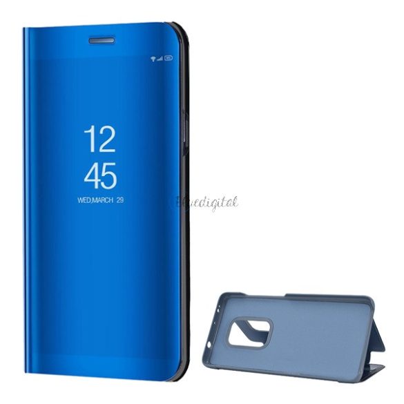 Tok álló (aktív FLIP, oldalra nyíló, asztali tartó funkció, tükrös felület, Mirror View Case) KÉK Huawei Mate 20