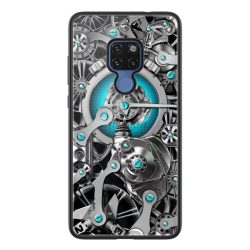   NILLKIN SPACETIME telefonvédő szilikon keret (BUMPER, közepesen ütésálló, edzett üveg hátlap, fogaskerék minta) FEKETE Huawei Mate 20