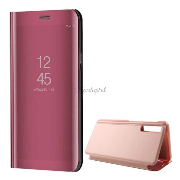 Tok álló (aktív FLIP, oldalra nyíló, asztali tartó funkció, tükrös felület, Mirror View Case) ROZÉARANY Samsung Galaxy A7 (2018) SM-A750F