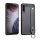 Szilikon telefonvédő (közepesen ütésálló, asztali tartó funkció, bőr hatású, varrás minta + kézpánt) FEKETE Samsung Galaxy A7 (2018) SM-A750F