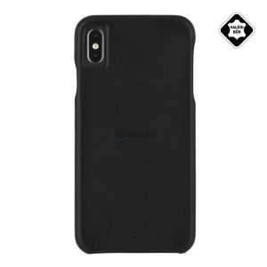 CASE-MATE BARELY THERE műanyag telefonvédő (ultravékony, valódi bőr hátlap) FEKETE Apple iPhone XS Max 6.5