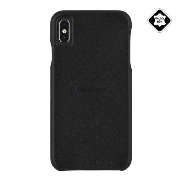 CASE-MATE BARELY THERE műanyag telefonvédő (ultravékony, valódi bőr hátlap) FEKETE Apple iPhone XS Max 6.5