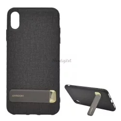   JOYROOM szilikon telefonvédő (textil bevonat, kitámasztó) FEKETE Apple iPhone XS Max 6.5