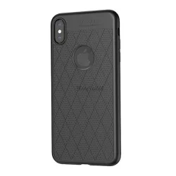   HOCO ADMIRE szilikon telefonvédő (ultravékony, 0.8 mm, lyukacsos, rombusz minta, logó kivágás) FEKETE Apple iPhone XS Max 6.5