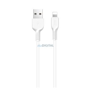 HOCO X20 adatkábel (USB - lightning, gyorstöltő, 200cm, törésgátló) FEHÉR Apple iPhone 14 Pro, iPhone 14 Plus, iPhone 14