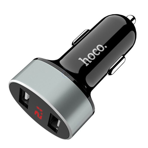 HOCO Z26 autós töltő 2 USB aljzat (10W, gyorstöltő, LED kijelző) FEKETE