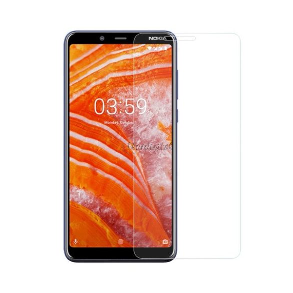 Képernyővédő üveg (2.5D lekerekített szél, karcálló, 9H) ÁTLÁTSZÓ Nokia 3.1 Plus