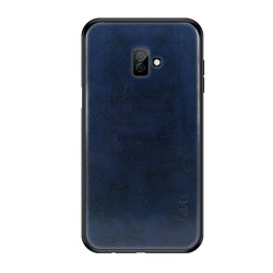  MOFI műanyag telefonvédő (szilikon keret, bőr hatású hátlap) SÖTÉTKÉK Samsung Galaxy J6 Plus (SM-J610F)