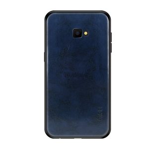 MOFI műanyag telefonvédő (szilikon keret, bőr hatású hátlap) SÖTÉTKÉK Samsung Galaxy J4 Plus (SM-J415F)
