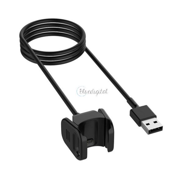Töltőkábel USB (mágneses, 100cm) FEKETE Fitbit Charge 3