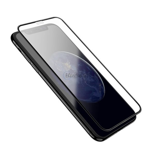HOCO képernyővédő üveg (3D full cover, íves, karcálló, 0.2mm, 9H) FEKETE Apple iPhone XS Max 6.5, Apple iPhone 11 Pro Max