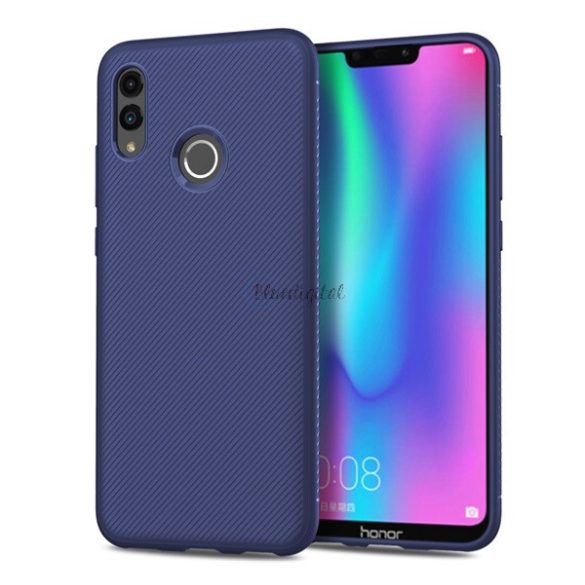 Szilikon telefonvédő (közepesen ütésálló, csíkos minta) SÖTÉTKÉK Huawei P Smart (2019), Honor 10 Lite