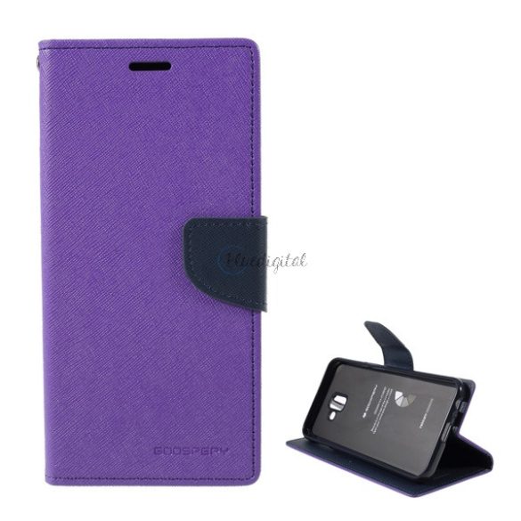 MERCURY Fancy Diary tok álló, bőr hatású (FLIP, oldalra nyíló, bankkártya tartó, asztali tartó funkció) LILA Samsung Galaxy J6 Plus (SM-J610F)