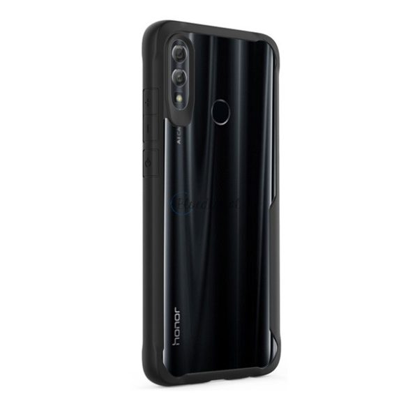 Műanyag telefonvédő (szilikon keret, közepesen ütésálló, légpárnás sarok) FEKETE Huawei P Smart (2019), Honor 10 Lite