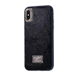  WK műanyag telefonvédő (műanyag hátlap, plüss bevonat) FEKETE Apple iPhone XS Max 6.5