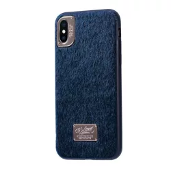   WK műanyag telefonvédő (műanyag hátlap, plüss bevonat) KÉK Apple iPhone XS Max 6.5