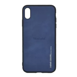   X-LEVEL szilikon telefonvédő (bőr hatású hátlap) KÉK Apple iPhone XS Max 6.5