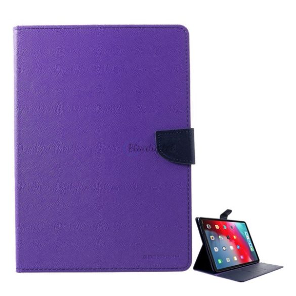 MERCURY Goospery Fancy tok álló, bőr hatású (FLIP, oldalra nyíló, asztali tartó, textil minta) LILA Apple IPAD Pro 11 (2018)