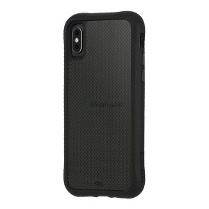 CASE-MATE CARBON FIBRE szilikon telefonvédő (BUMPER, közepesen ütésálló, valódi szénszálás hátlap) FEKETE Apple iPhone XS Max 6.5