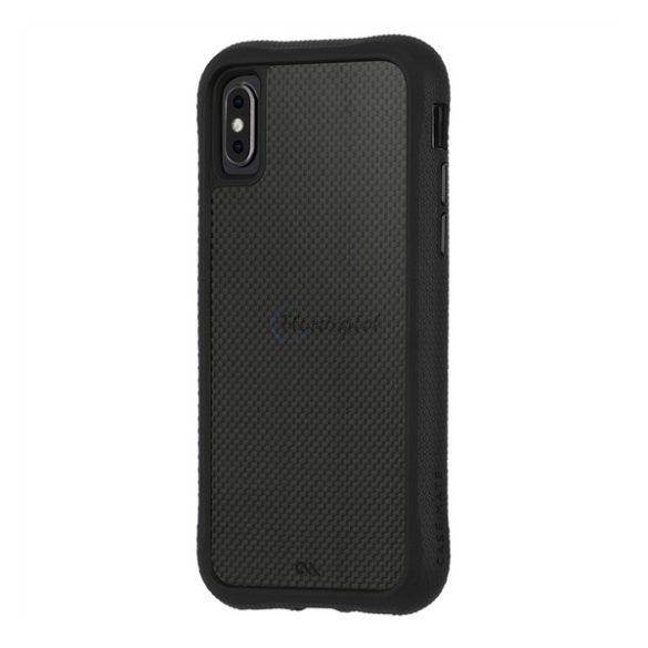 CASE-MATE CARBON FIBRE szilikon telefonvédő (BUMPER, közepesen ütésálló, valódi szénszálás hátlap) FEKETE Apple iPhone XS Max 6.5