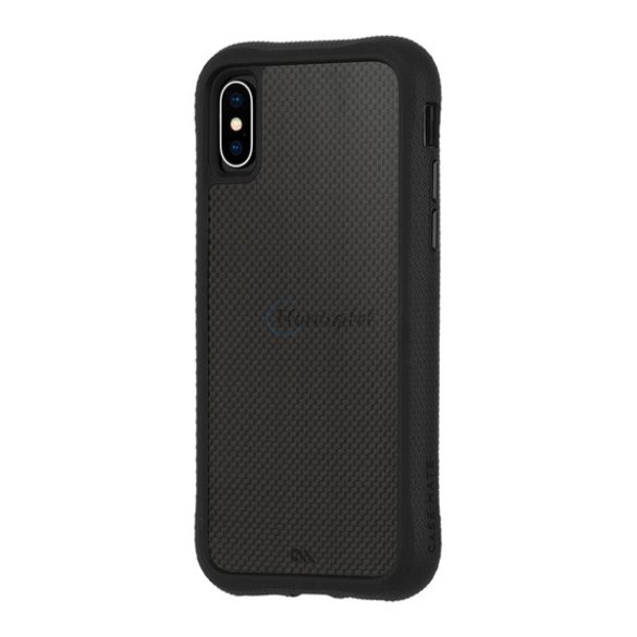 CASE-MATE CARBON FIBRE szilikon telefonvédő (BUMPER, közepesen ütésálló, valódi szénszálás hátlap) FEKETE Apple iPhone X 5.8, Apple iPhone XS 5.8