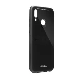   Műanyag telefonvédő (közepesen ütésálló, üveg hátlap) FEKETE Huawei P Smart (2019)