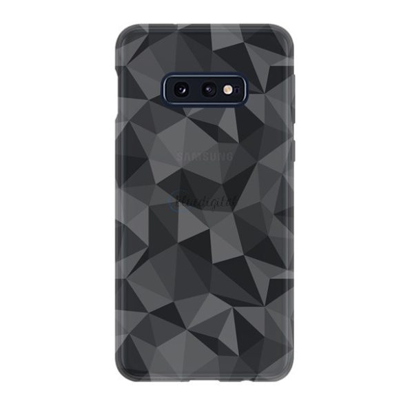 Szilikon telefonvédő (3D, gyémánt minta) FEKETE Samsung Galaxy S10e (SM-G970)