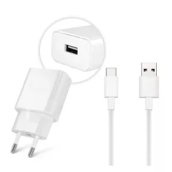   HUAWEI hálózati töltő USB aljzat (10W, gyorstöltő + LX1121 Type-C kábel) FEHÉR