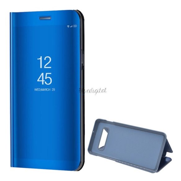 Tok álló (aktív FLIP, oldalra nyíló, asztali tartó funkció, tükrös felület, Mirror View Case) KÉK Samsung Galaxy S10 Plus (SM-G975)