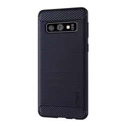   MOFI szilikon telefonvédő (közepesen ütésálló, légpárnás sarok, szálcsiszolt, karbon minta) SÖTÉTKÉK Samsung Galaxy S10 (SM-G973)