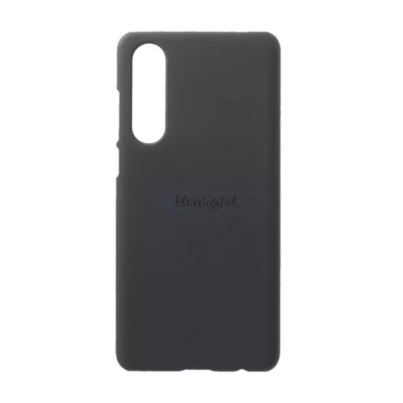 Műanyag telefonvédő (gumírozott) FEKETE Huawei P30
