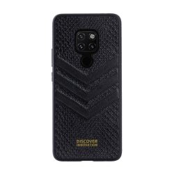   NILLKIN PRESTIGE műanyag telefonvédő (szilikon keret, bőr hatású hátlap, kigyóbőr hatású minta) FEKETE Huawei Mate 20