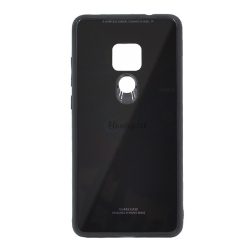   Műanyag telefonvédő (közepesen ütésálló, üveg hátlap) FEKETE Huawei Mate 20