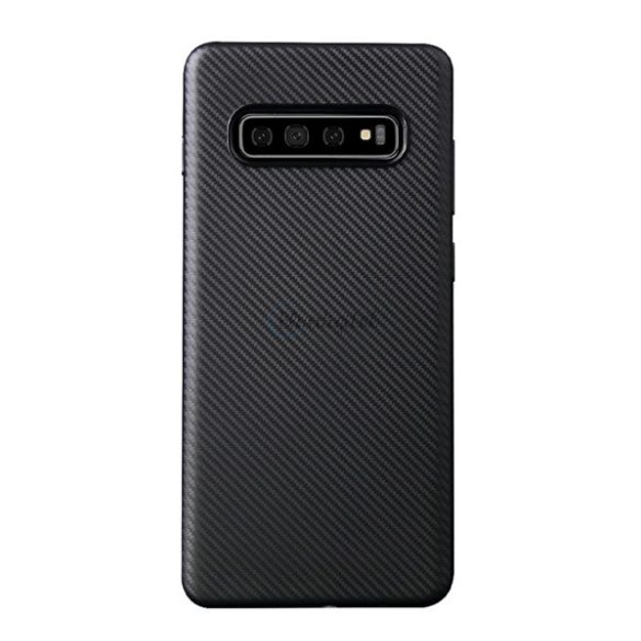 Szilikon telefonvédő (karbon minta) FEKETE Samsung Galaxy S10e (SM-G970)