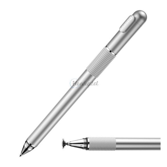 BASEUS érintőképernyő ceruza (univerzális, kapacitív, és toll, alumínium) EZÜST