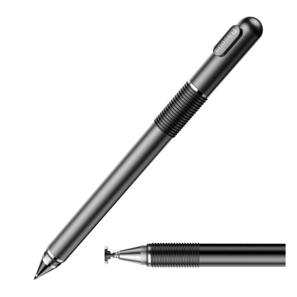BASEUS érintőképernyő ceruza 2in1 (univerzális, kapacitív + toll, alumínium) FEKETE