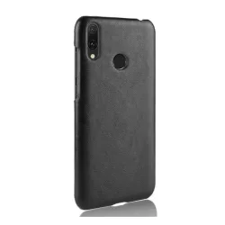   Műanyag telefonvédő (bőr hatású) FEKETE Huawei Y7 2019 (Y7 Prime 2019)
