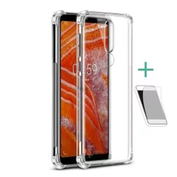   IMAK szilikon telefonvédő (közepesen ütésálló, légpárnás sarok + képernyővédő fólia) ÁTLÁTSZÓ Nokia 3.1 Plus