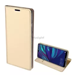   DUX DUCIS SKIN PRO tok álló, bőr hatású (FLIP, oldalra nyíló, bankkártya tartó, asztali tartó funkció) ARANY Huawei Y7 2019 (Y7 Prime 2019)