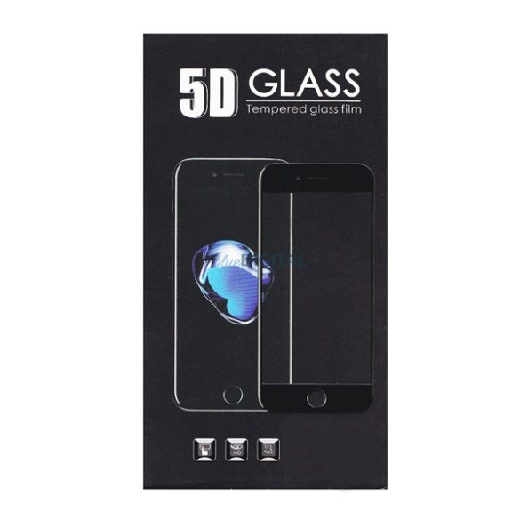 Képernyővédő üveg (5D full glue, íves, teljes felületén tapad, karcálló, 0.3 mm, 9H) FEKETE Huawei P30 Lite (Nova 4e)