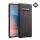 QIALINO műanyag telefonvédő (valódi bőr bevonat) FEKETE Samsung Galaxy S10 (SM-G973)