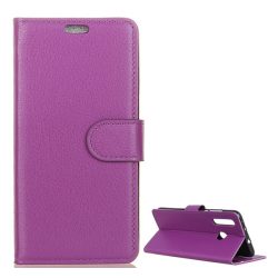   Tok álló, bőr hatású (FLIP, oldalra nyíló, asztali tartó funkció, prémium) LILA Huawei P30 Lite (Nova 4e)